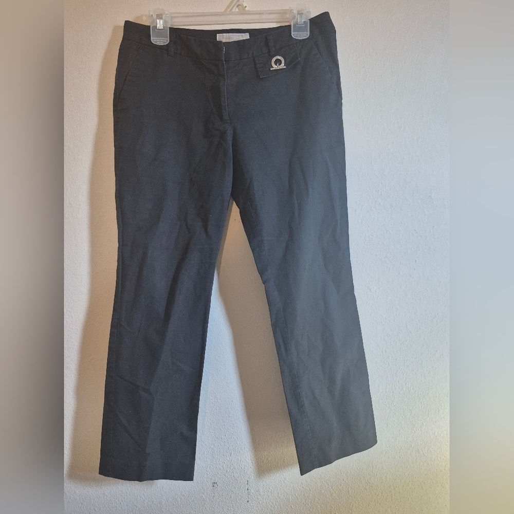 MICHAEL Michael Kors Black Trousers with Silver Accent